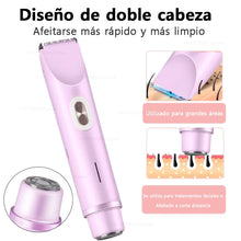 Cargar imagen en el visor de la galería, Afeitadora eléctrica para mujer 2 en 1, afeitadora eléctrica para vello púbico, resistente al agua IPX7, para uso en seco y húmedo, afeitadora de el cuerpo.