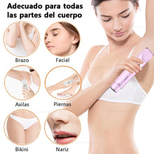 Cargar imagen en el visor de la galería, Afeitadora eléctrica para mujer 2 en 1, afeitadora eléctrica para vello púbico, resistente al agua IPX7, para uso en seco y húmedo, afeitadora de el cuerpo.